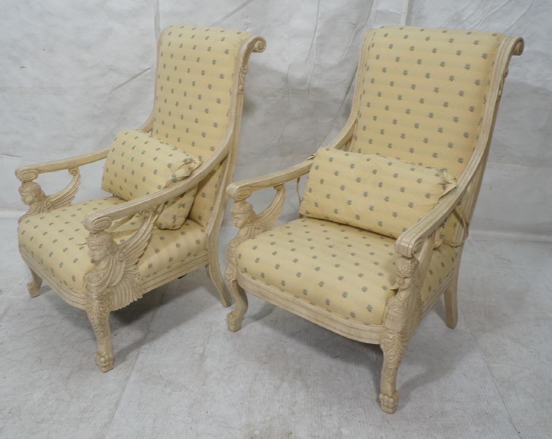 Pr Egyptian Revival Style Decorator Lounge Chairs (1 of 7)
