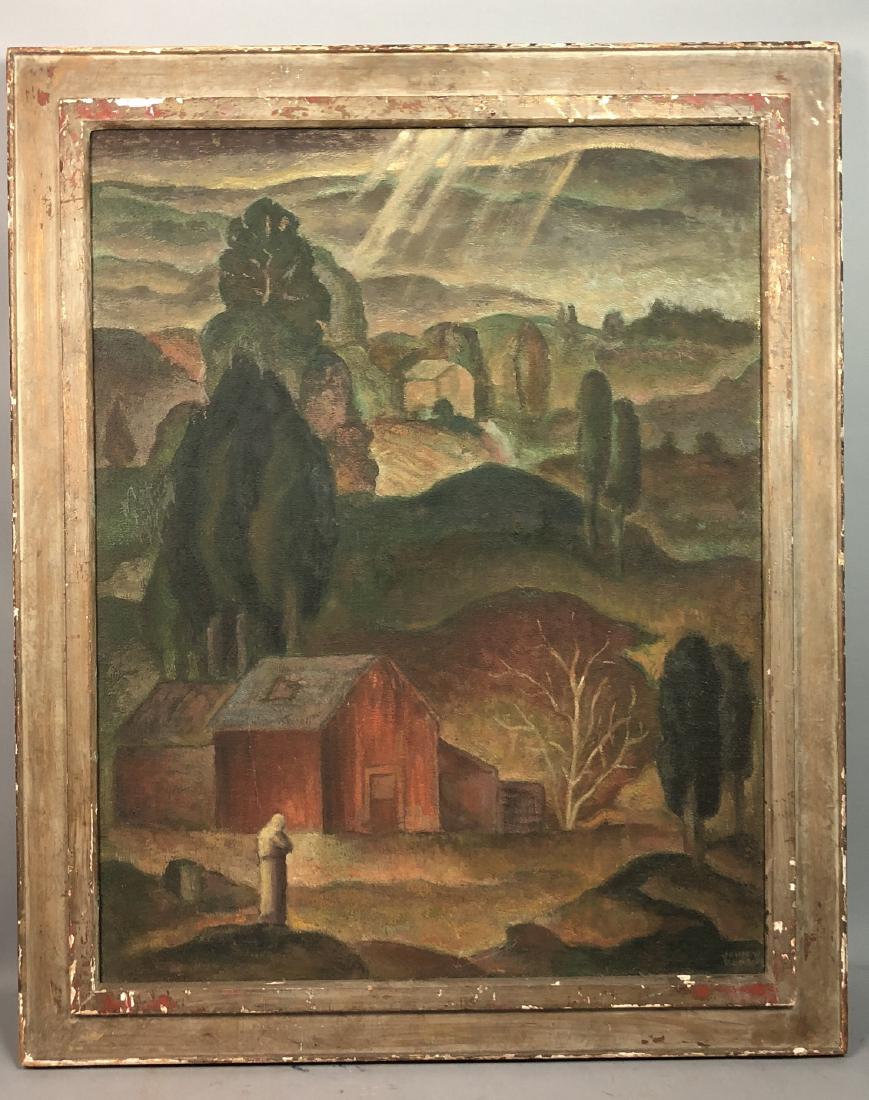JOHN W. BENSON Vintage Landscape Painting. Pastor (1 of 8)