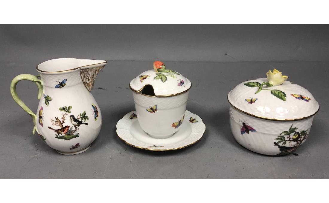 3pc HEREND Hungary Porcelain Tableware. Small cre (1 of 18)