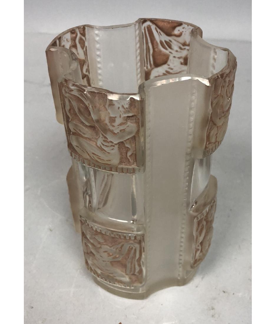 LALIQUE FRANCE French Crystal Cylinder Vase. Fros (1 of 10)
