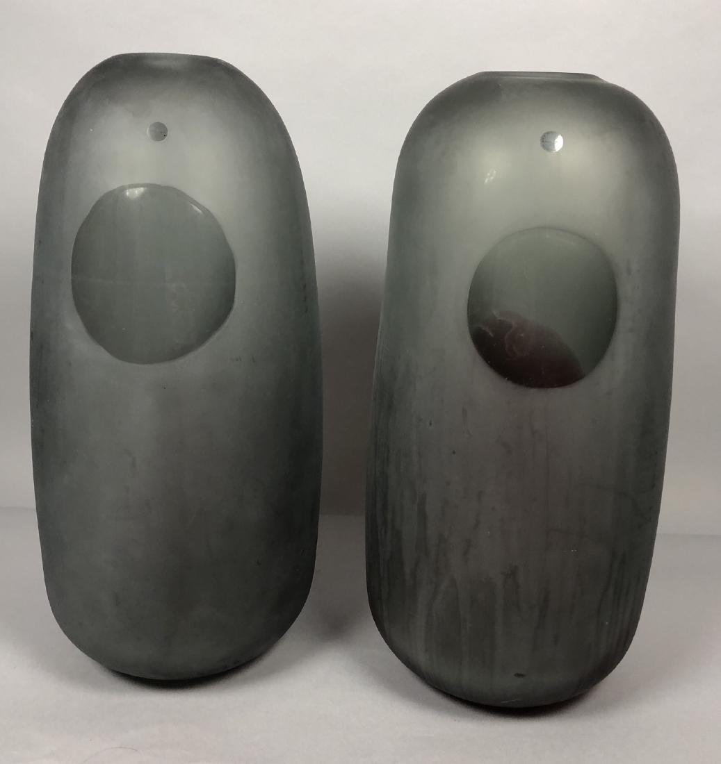 2pc SALVIATI Murano Italian Tall Vases. Frosted g (1 of 5)