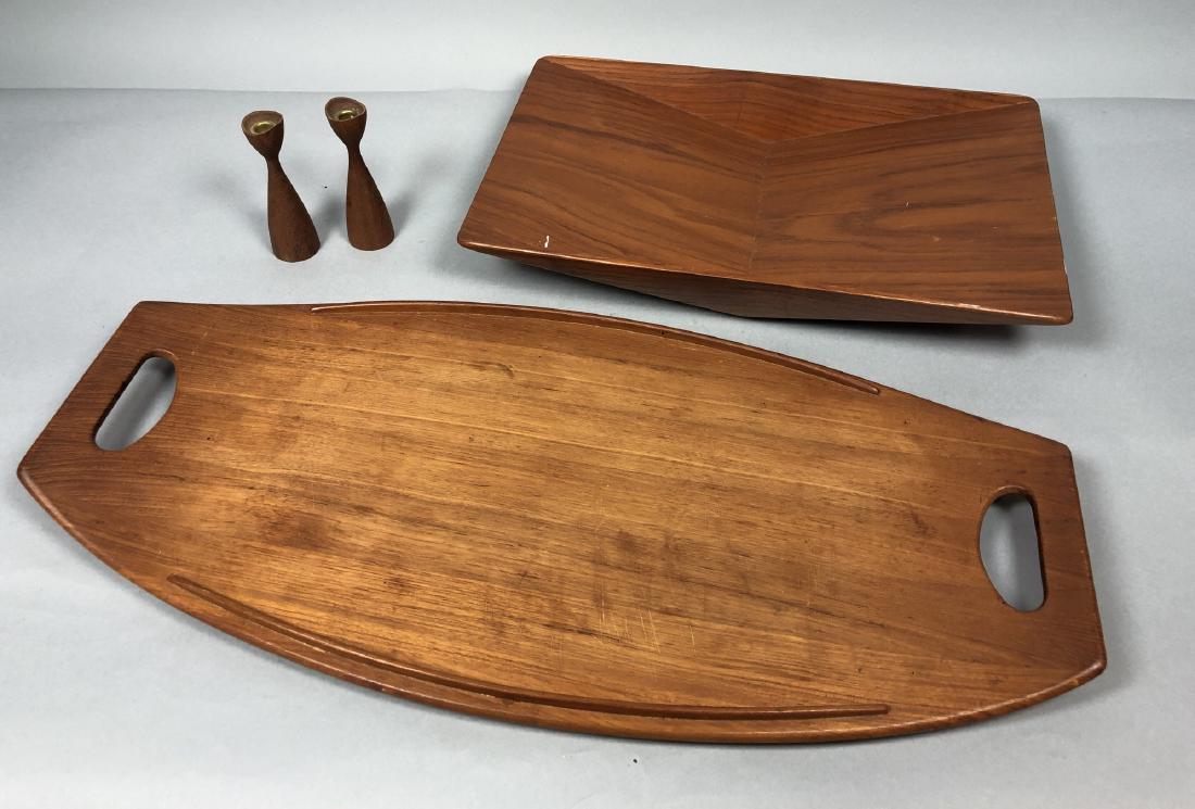 4pc Danish Teak Tableware Lot. 1) SOWE origami fo (1 of 8)