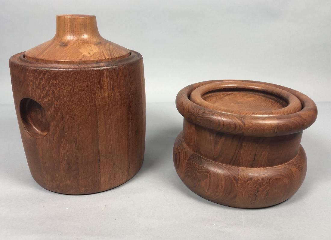 2 pc Modern Danish Teak Ice Buckets. GEORG JENSEN (1 of 10)