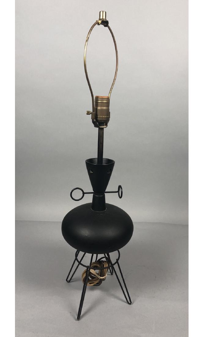 Frederick Weinberg Style Black Metal Table Lamp. (1 of 11)