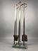 Modernist Brass & Glass Fireplace Tool Set. Thick - 9