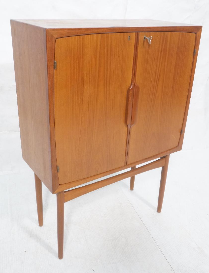 Danish Modern Bar Cabinet. Raised on tapered legs (1 of 14)