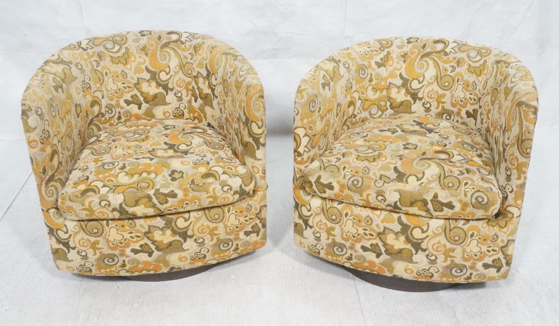 Pr MILO BAUGHMAN Brown Laminate Lounge Chairs. Br (1 of 13)