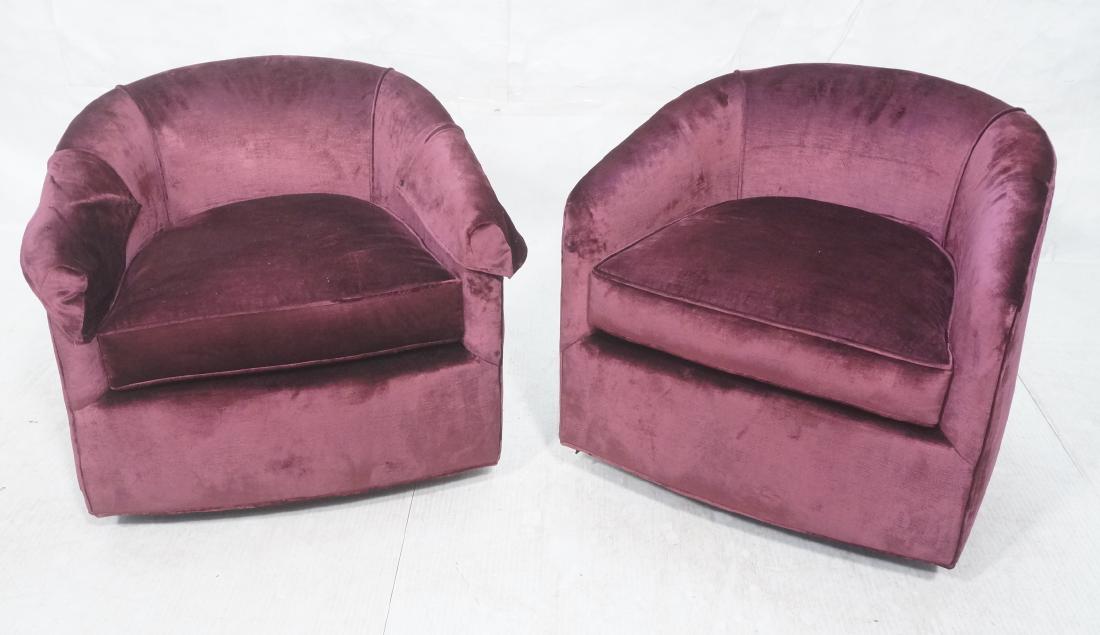 Pr MILO BAUGHMAN Style Swivel Barrel Back Chairs. (1 of 10)