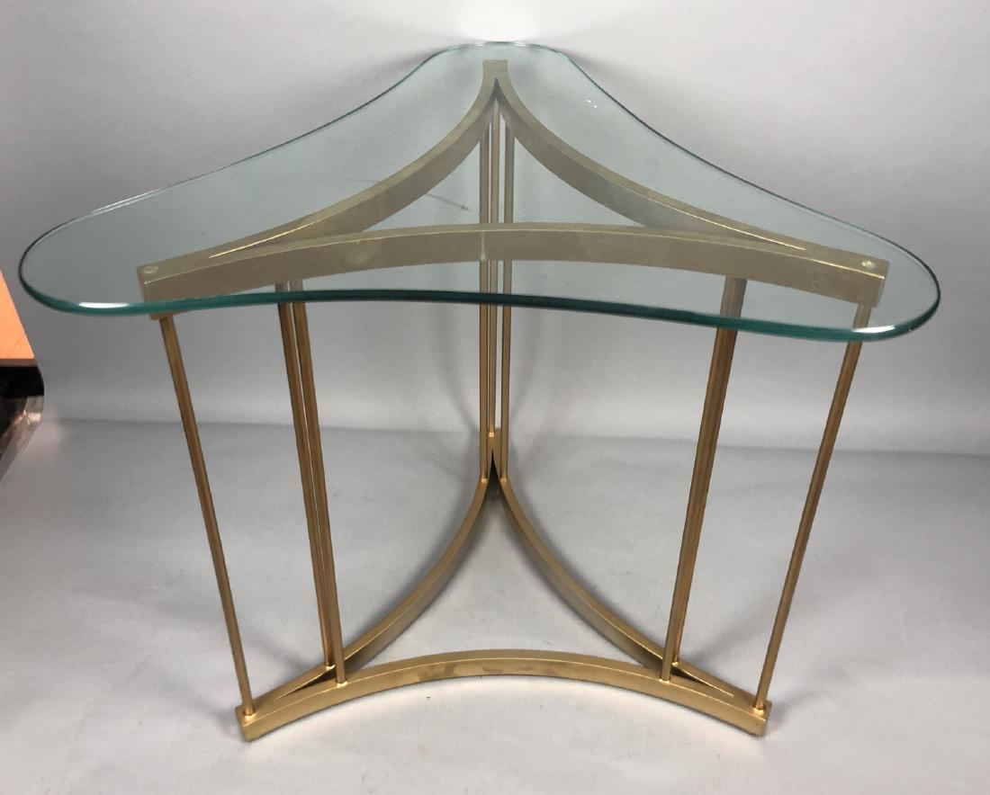 Modernist Glass Top Brass Base Side End Table. 3 (1 of 6)