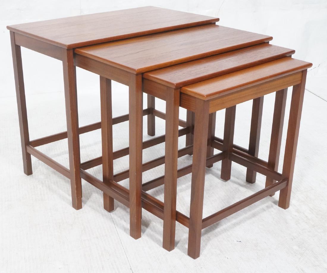 Set 4 Danish Modern Teak Nesting Tables. Stamped (1 of 10)
