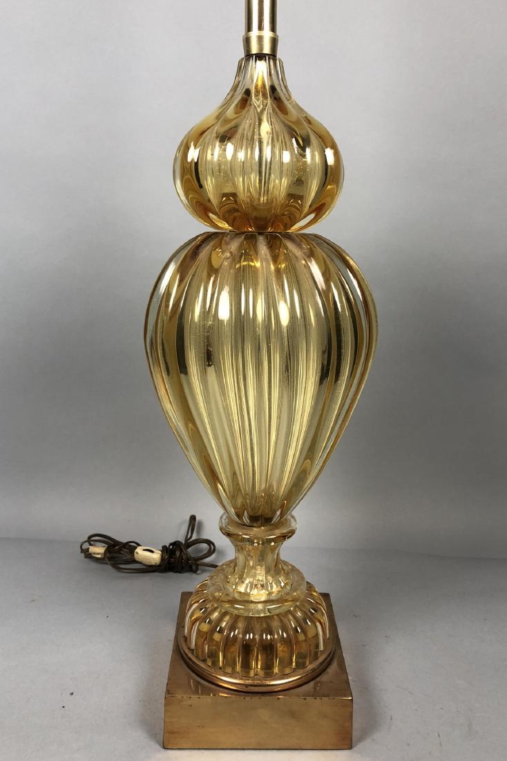 MARBRO Tall Amber Murano Art Glass Table Lamp. Se (1 of 6)