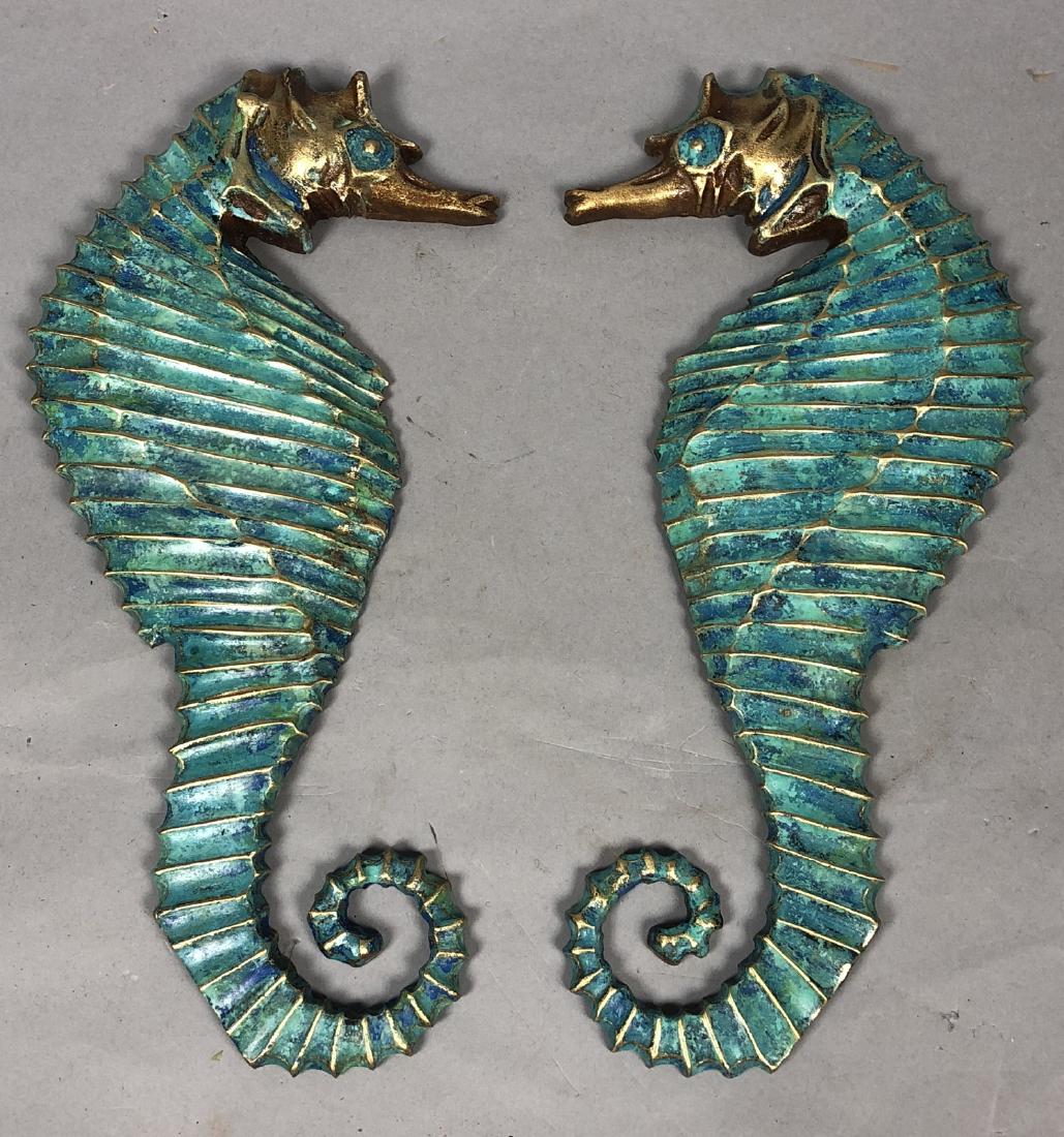 Pr PEPE MENDOZA Stamped Bronze Enameled Sea Horse (1 of 6)