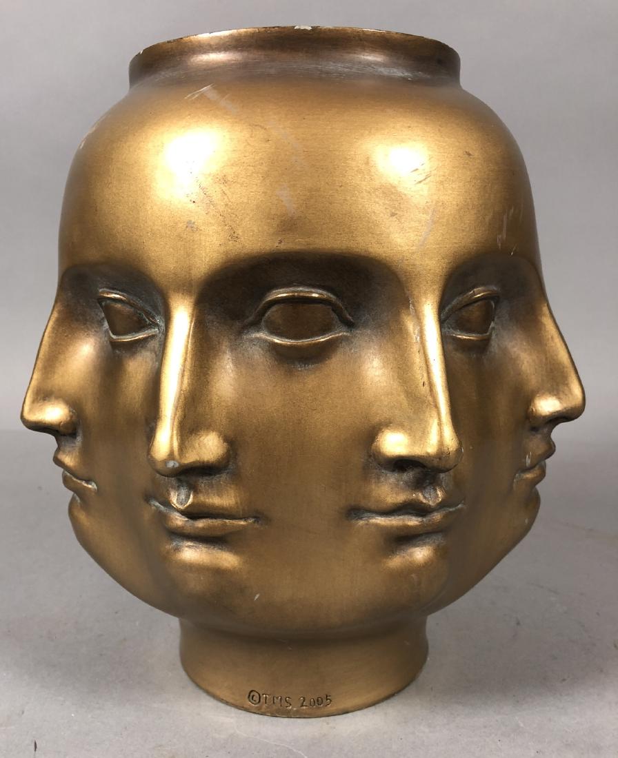 Fornasetti Style Gold Gilt Finish Multi Face Vase (1 of 6)