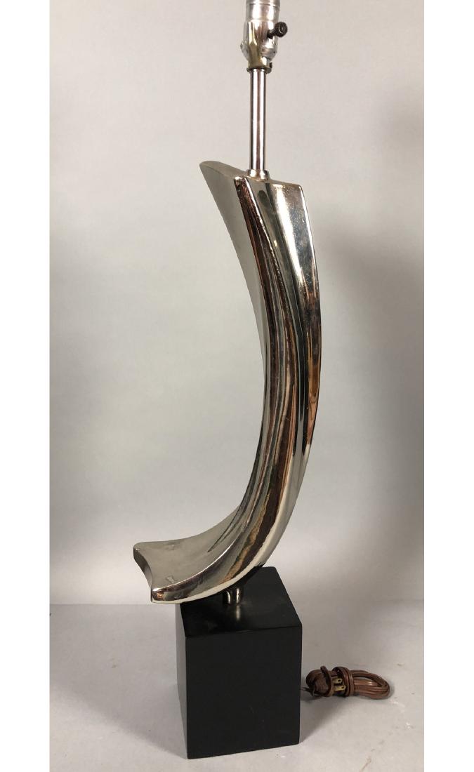 Modernist LAUREL Chrome Swoosh Table Lamp. Eboniz (1 of 6)