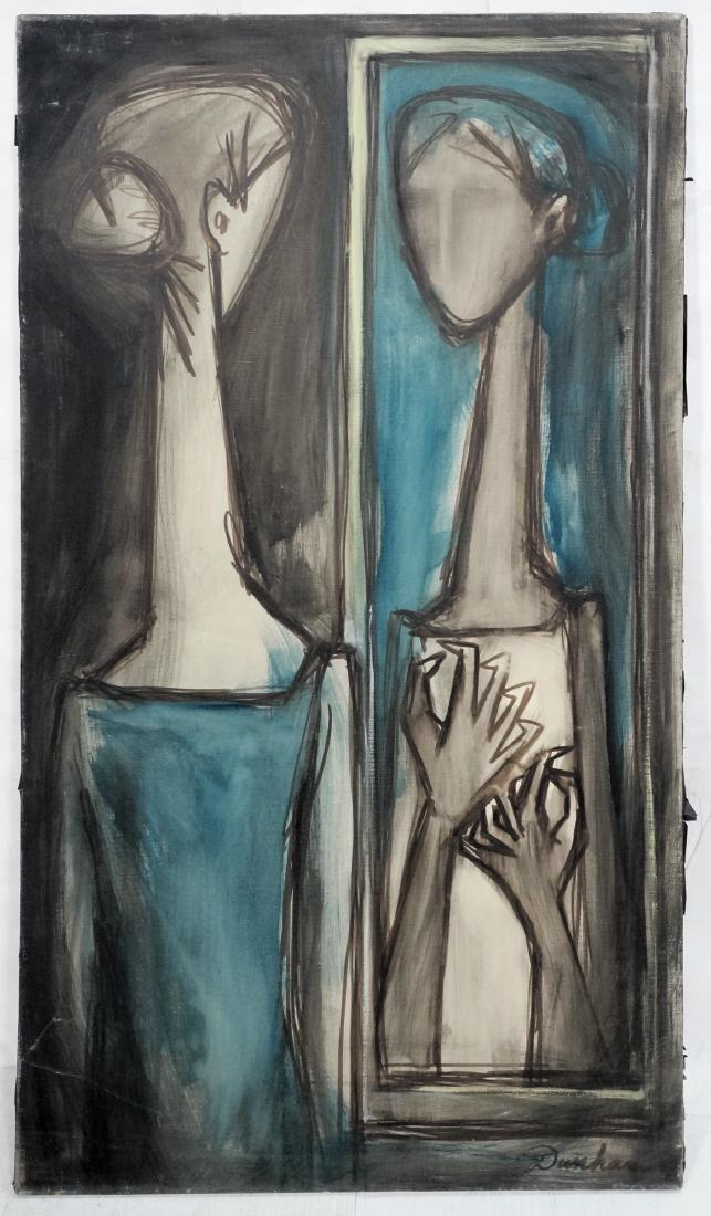 Jacques Dunham Modernist Double Portrait Painting (1 of 8)