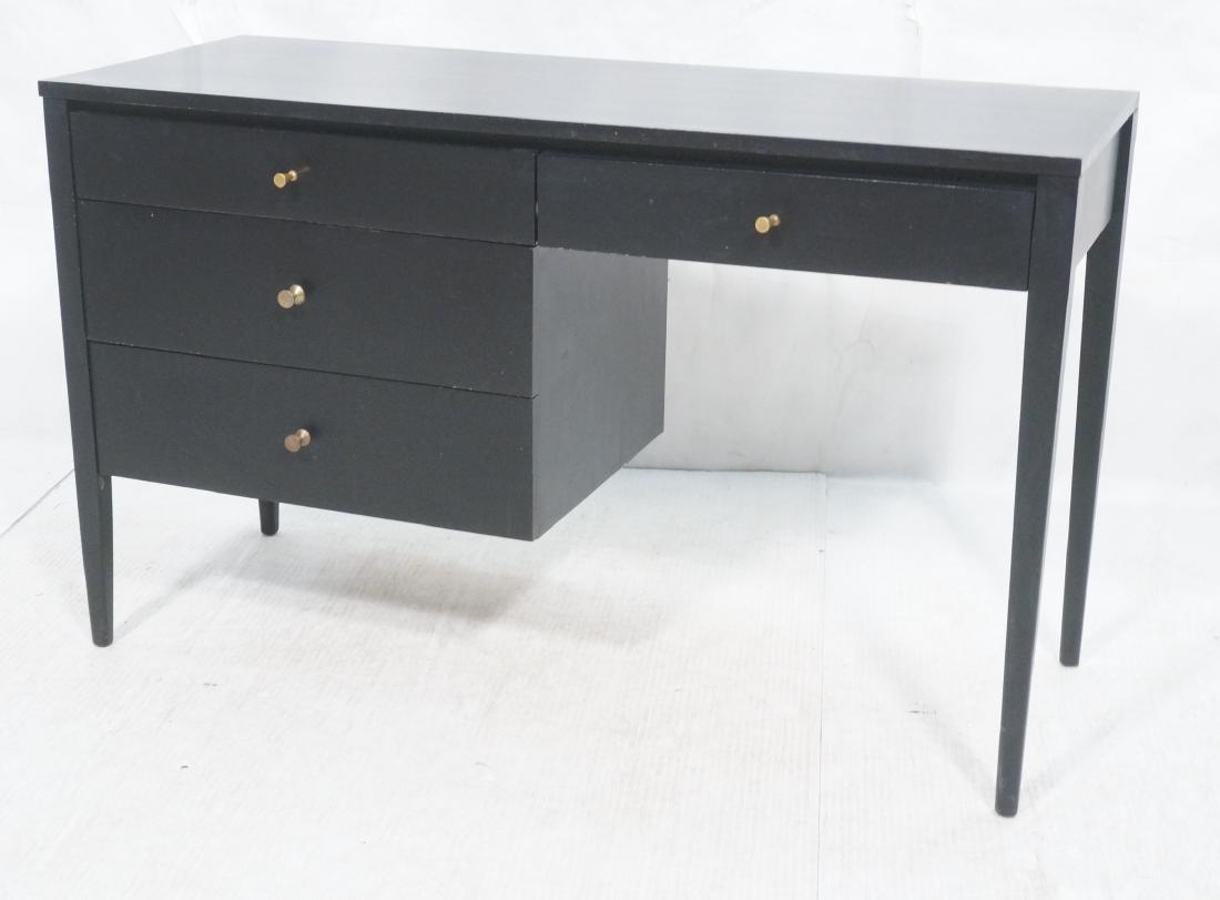 Ebonized PAUL MCCOBB Modernist Desk. Signature br: Ebonized PAUL MCCOBB Modernist Desk. Signature brass pulls. Planner Group label.-- Dimensions: H: 29.25 inches: W: 48 inches: D: 19 inches ---