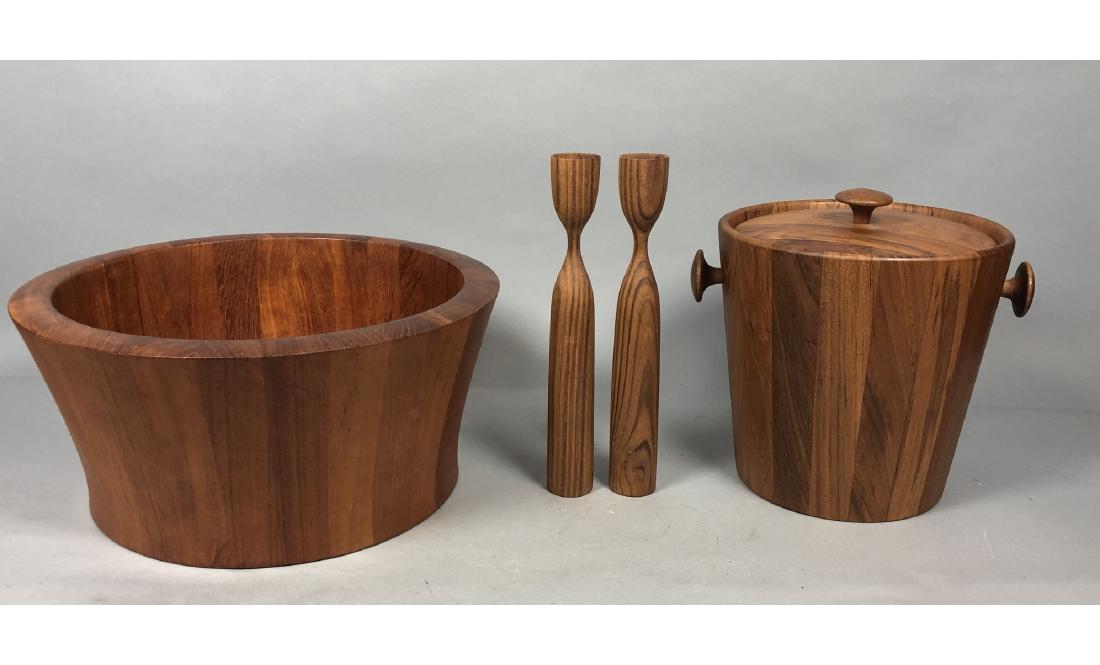 4pc Danish Teak Modern Tableware Lot. NISSEN larg (1 of 7)