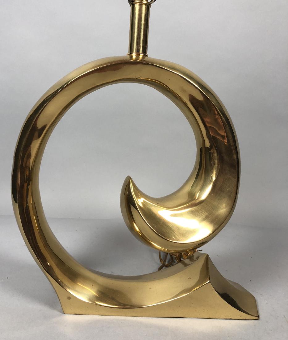 PIERRE CARDIN Brass Swoosh Modernist Table Lamp. (1 of 8)