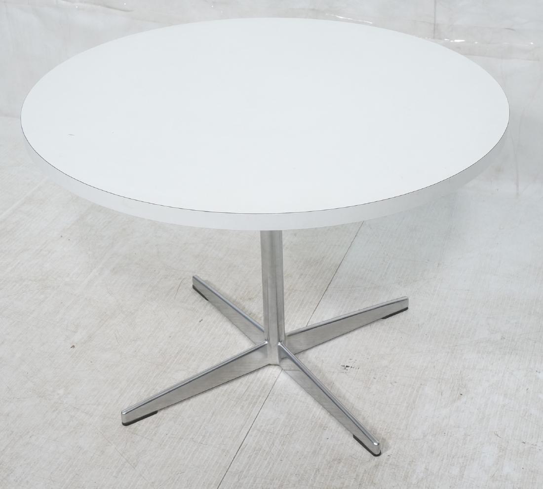 White Laminate Occasional  Table. Chrome Pedestal (1 of 8)