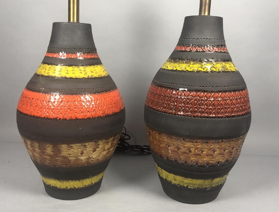 2pc Bitossi Style Italian Pottery Table Lamps. Bl (1 of 8)