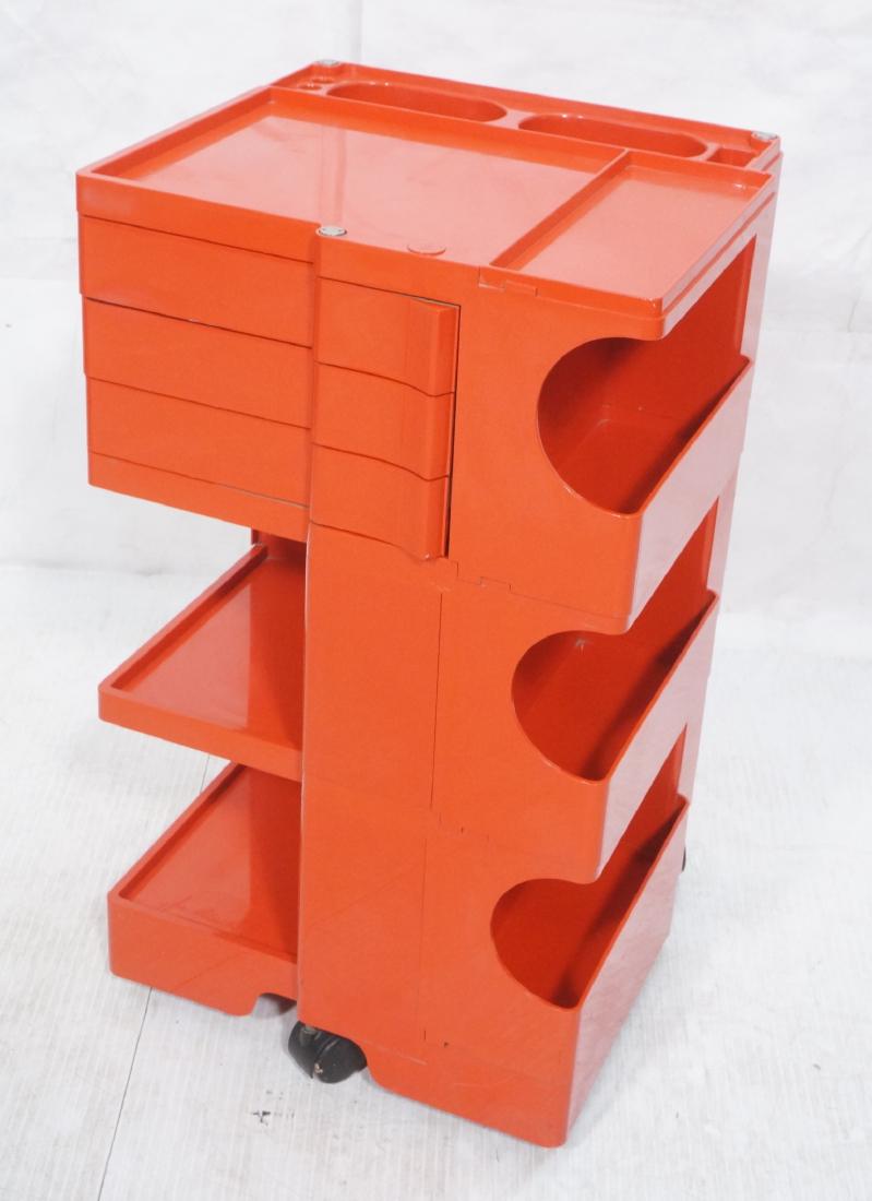 Red KARTELL by JOE COLOMBO "Bobby" Rolling Cart. (1 of 9)