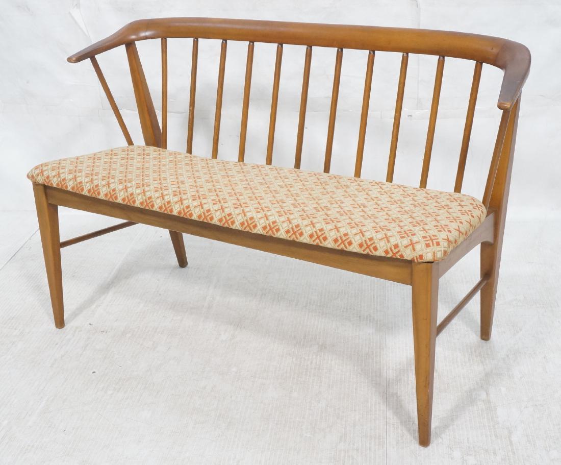 Modernist Spindle Back Love Seat Bench. Bowed bac (1 of 10)