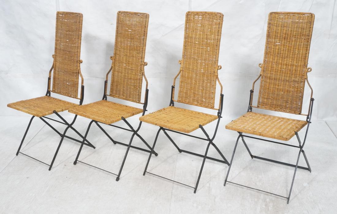 Set 4 Woven Rattan French Cafe Folding Chairs. Ta (1 of 9)