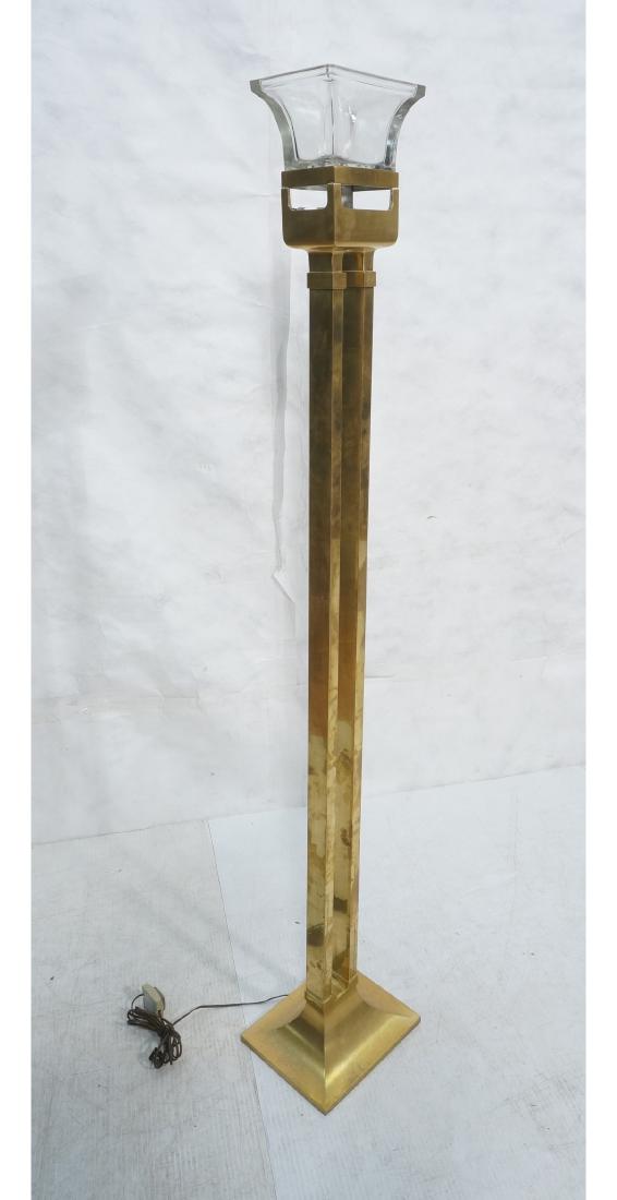 Modernist Decorator Brass Column Floor Lamp. Heav (1 of 10)