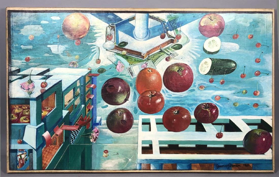 JUAN O'GORMAN '65 Oil Painting. Modernist Flying (1 of 10)