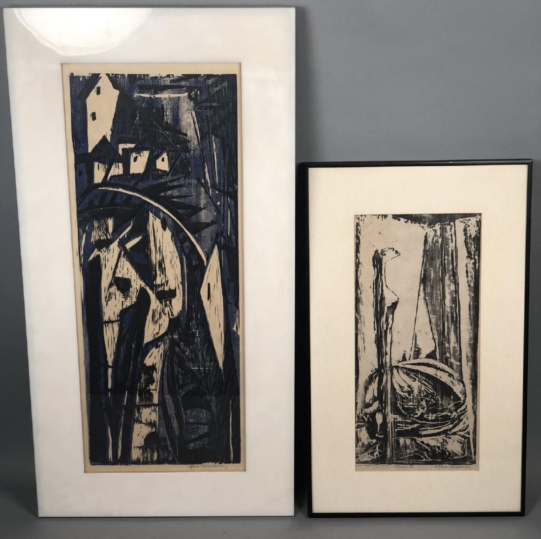 2pc Signed ITZHAK SANKOWSKY Wood Block Engravings (1 of 11)