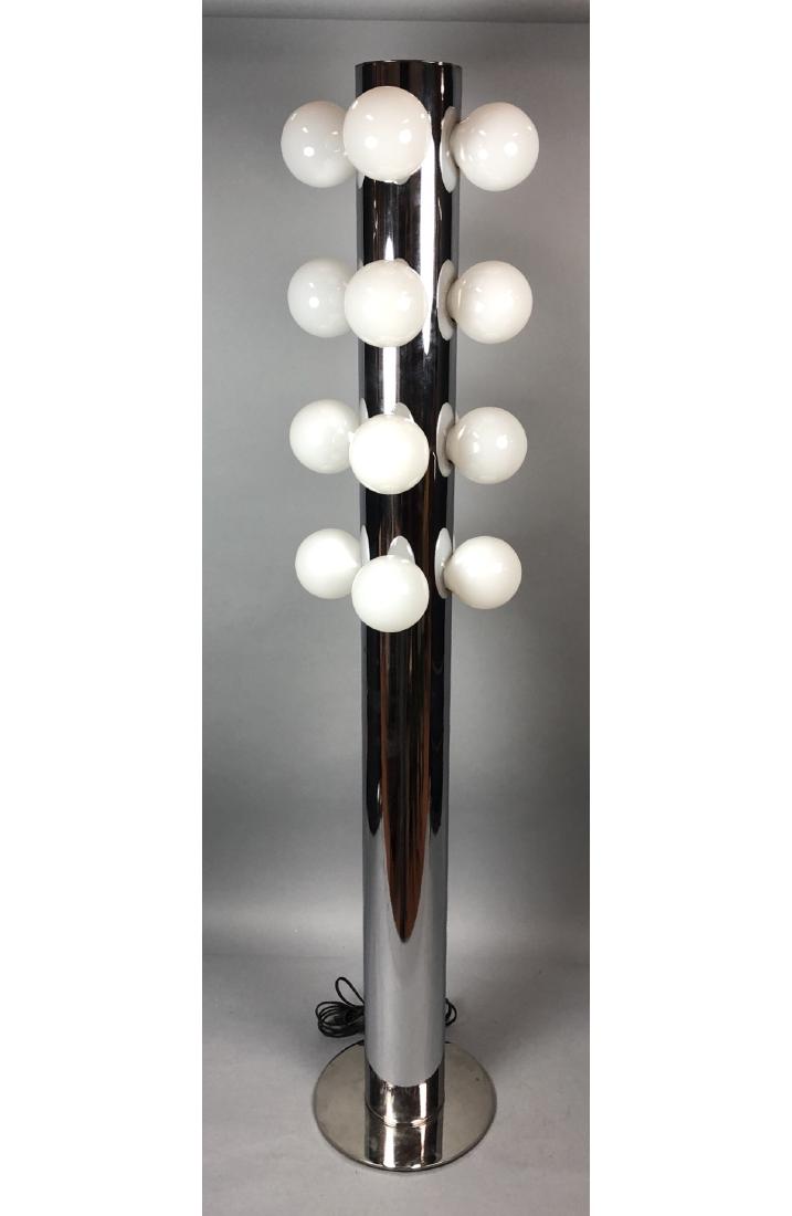 ROBERT SONNEMAN Chrome Cylinder Tall Lamp. Round (1 of 9)