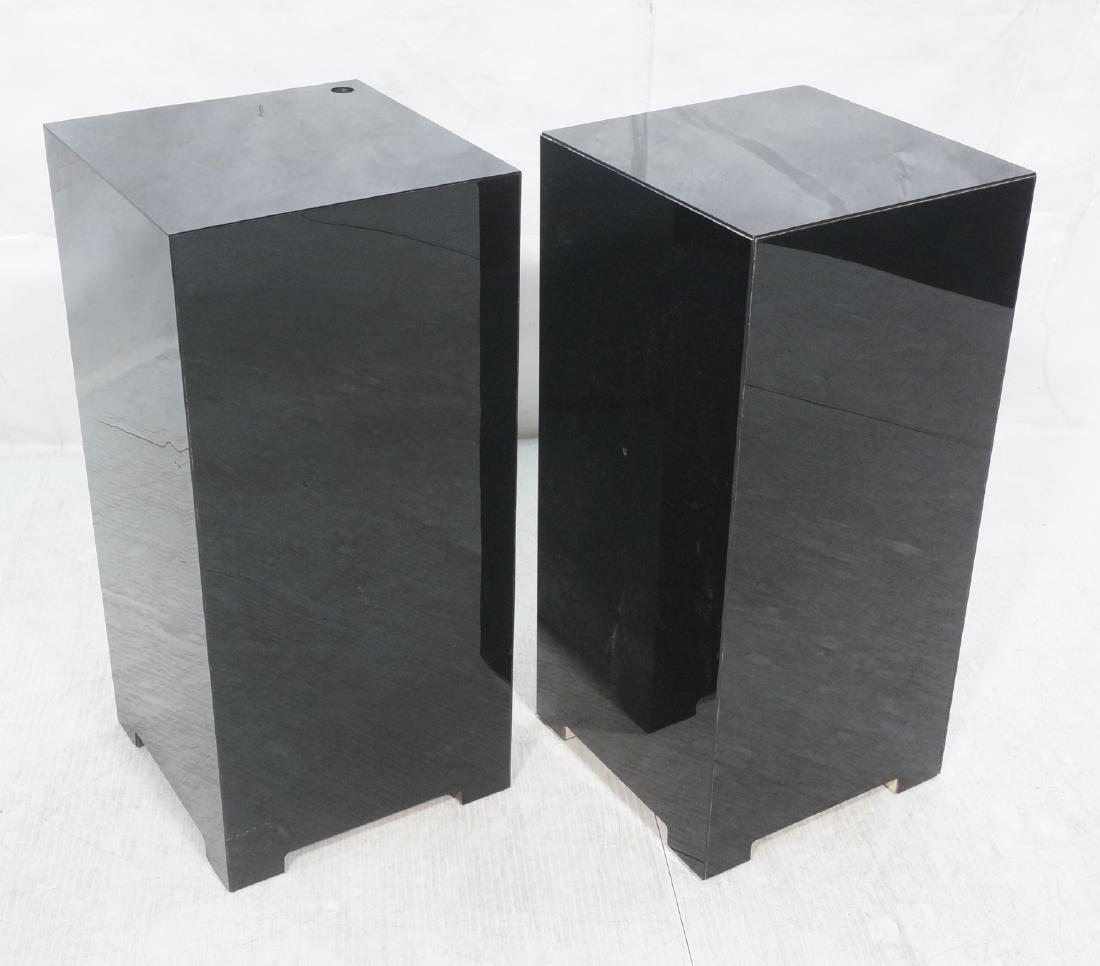 Pr Black Acrylic Laminate Pedestal Tables. Square (1 of 10)