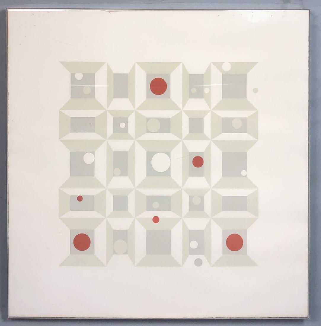 EDNA ANDRADE Modernist Abstract Lithograph Print. (1 of 8)