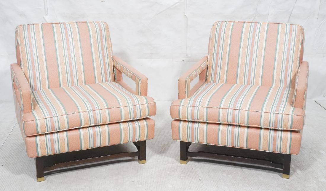 Pr Fully Upholstered Open Arm Modernist Lounge Ch (1 of 13)