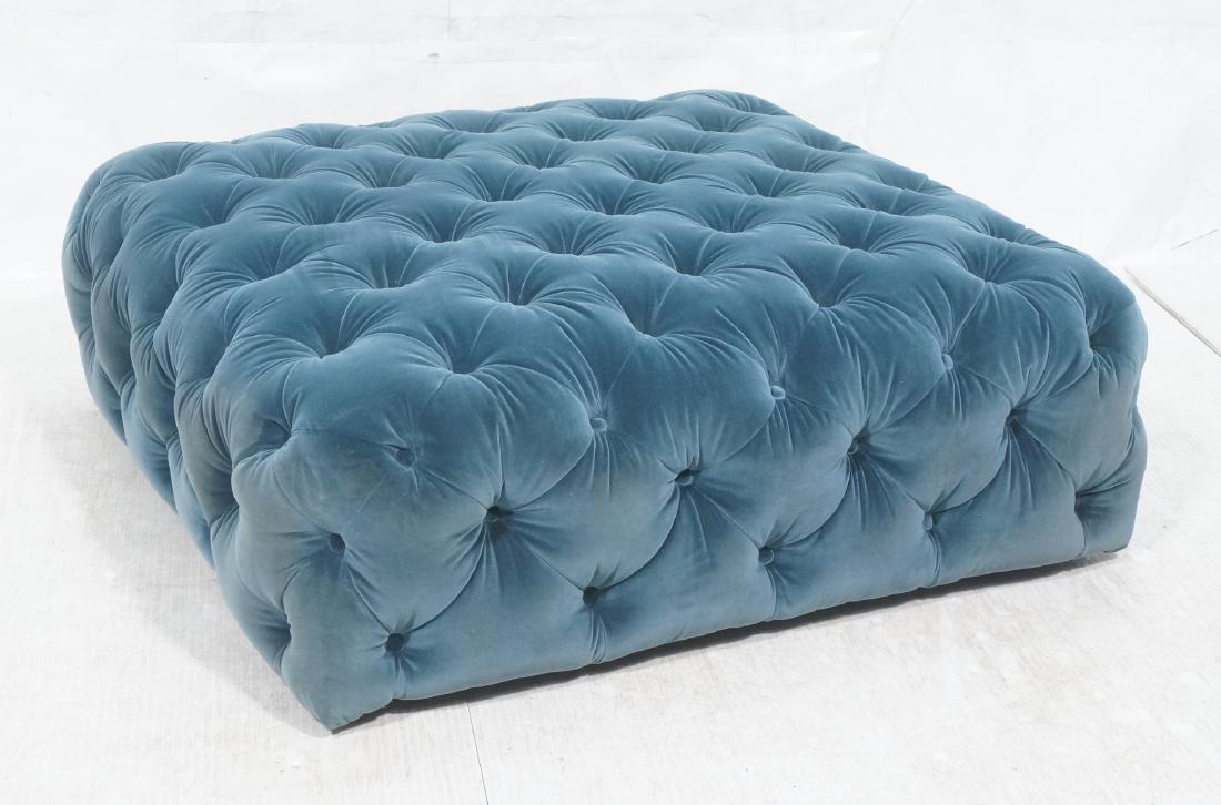 Oversized Chesterfield style Fabric Ottoman. Wood (1 of 9)