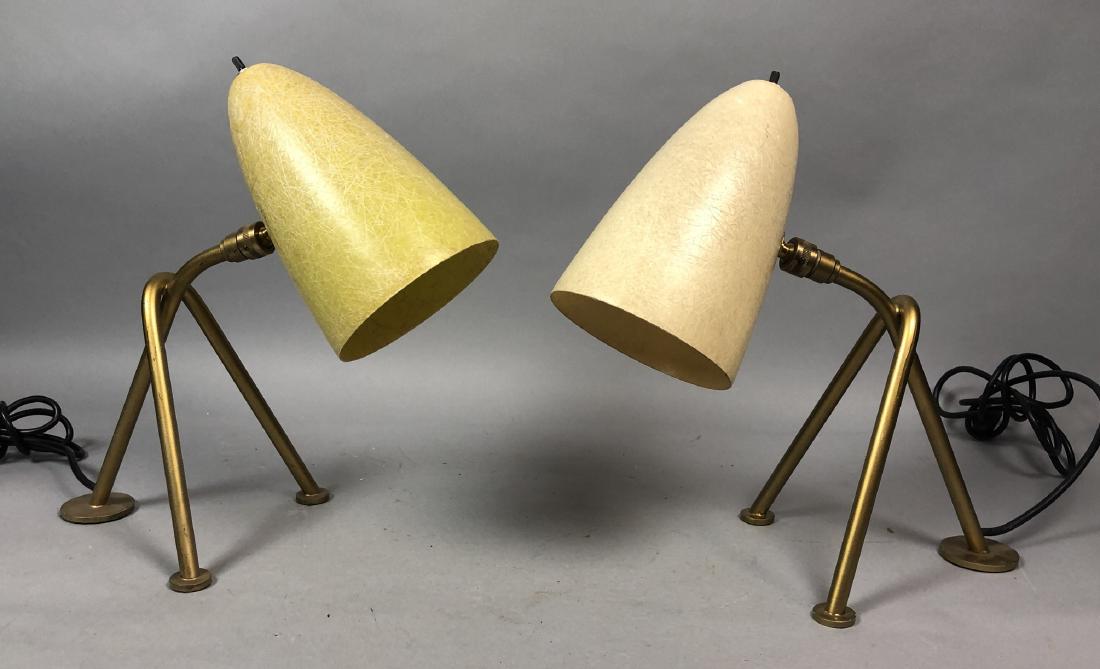 Pr Gold Metal Fiberglass Shade Desk Task Lamps. M (1 of 6)