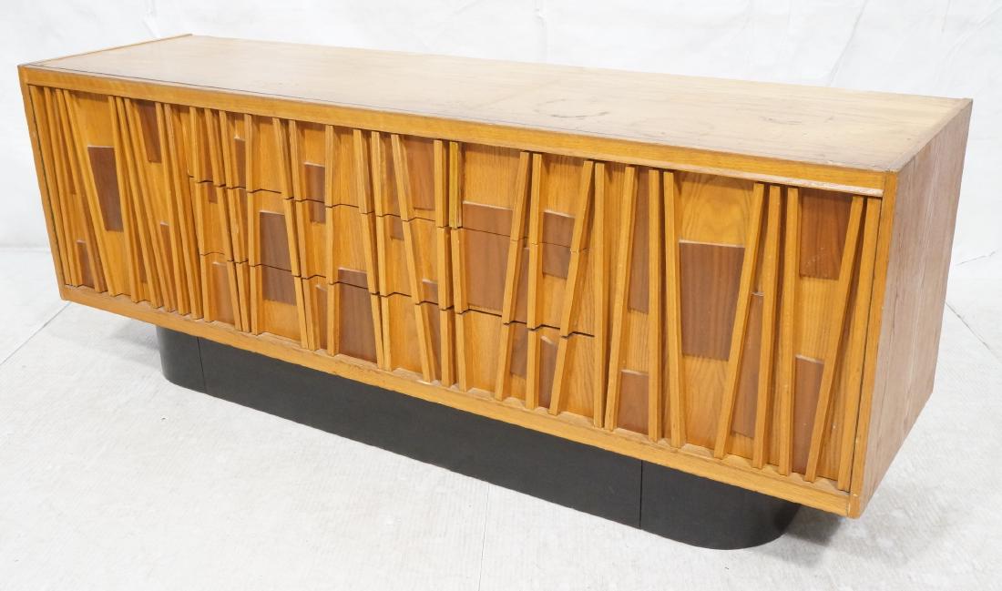 Modernist Oak Credenza Sideboard Sculptural Relie (1 of 14)