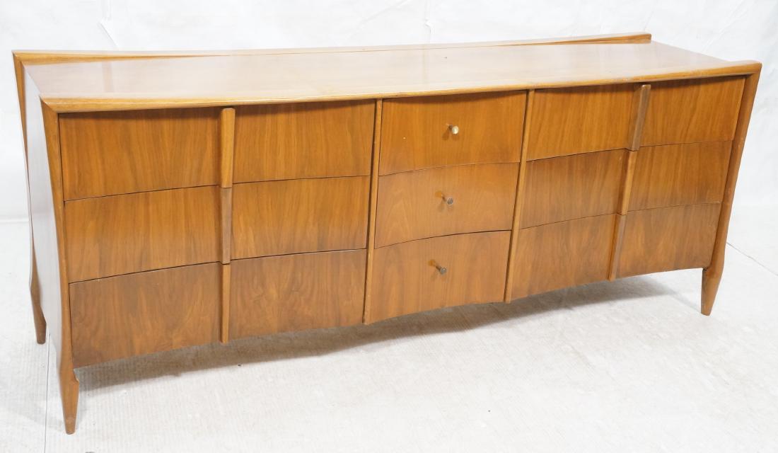 American Modern Walnut  Sculptural Front Credenza (1 of 14)