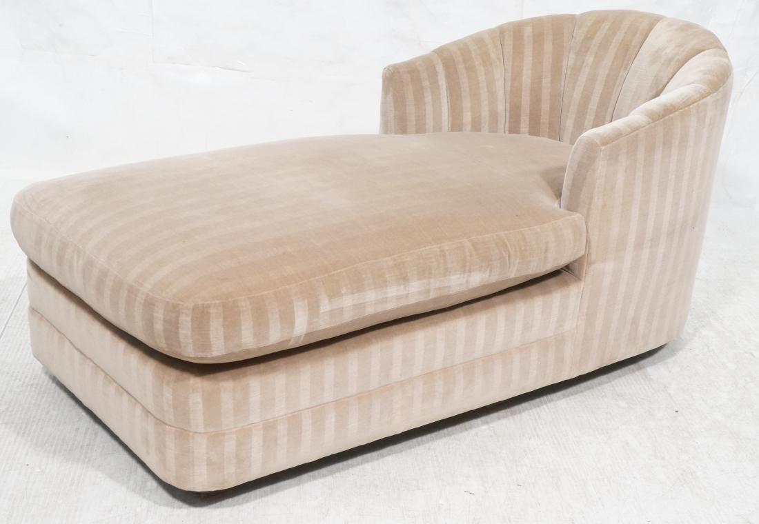 EMANUEL Barrel Back Modernist Chaise Lounge. Stri (1 of 9)