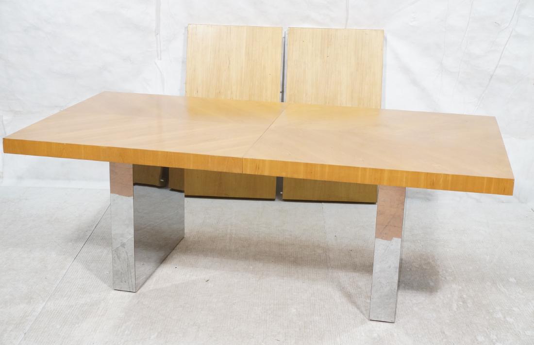 MILO BAUGHMAN Lg Wood Chrome Base Dining Table. M (1 of 14)