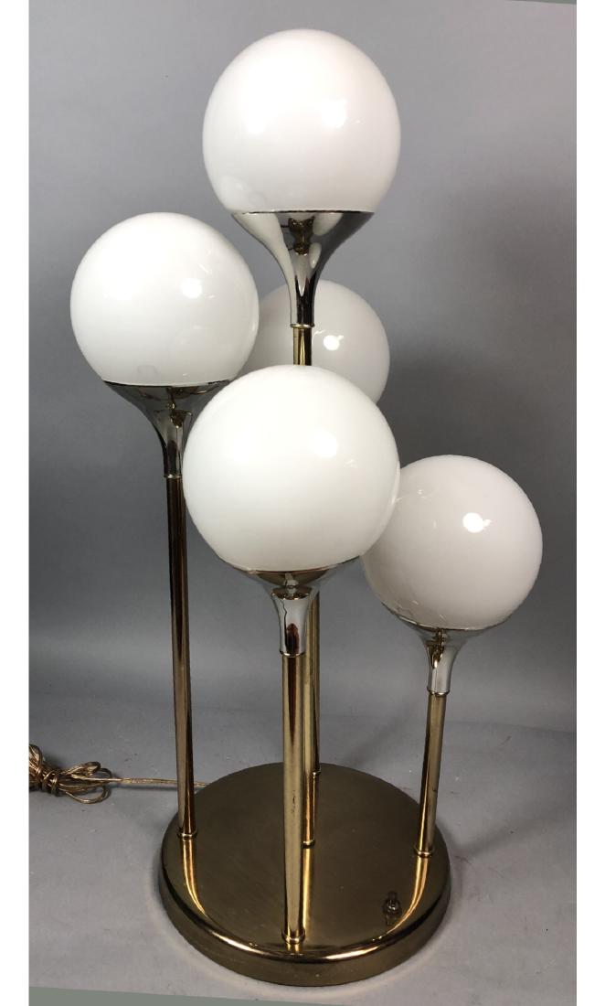 Modernist 5 Arm Brass & Chrome Table Lamp. Brass (1 of 4)