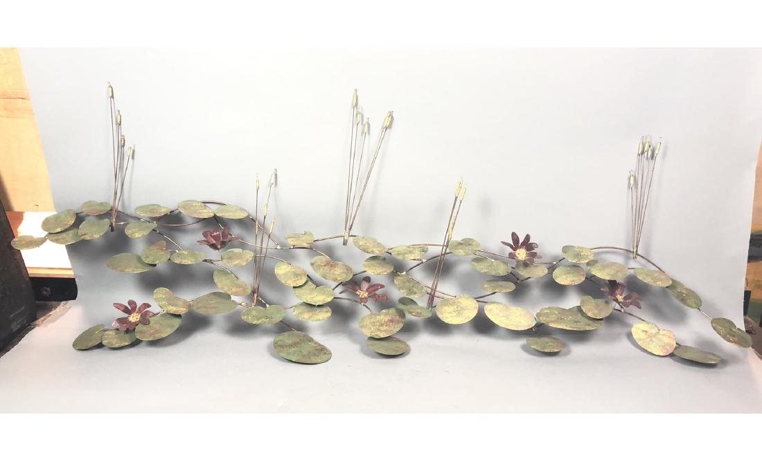 C JERE Attributed Mixed Metal Lily Pad Wall Sculp (1 of 5)