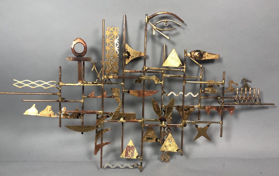 Brutalist Welded BOWIE Egyptian Nail Wall Sculptu (1 of 7)