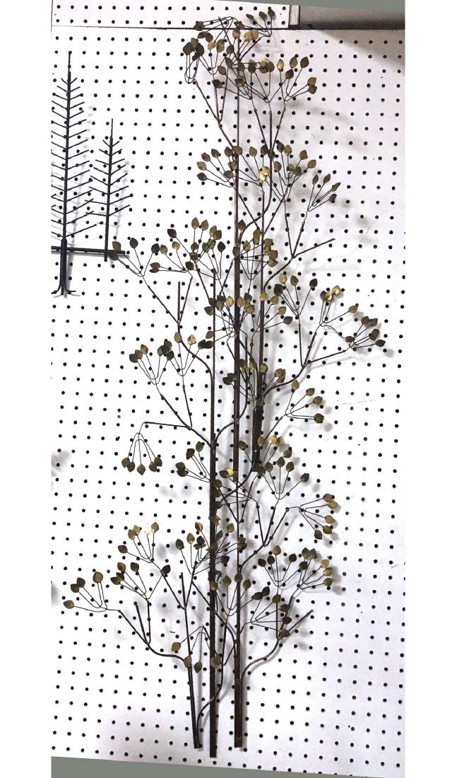 Mixed Metal Vertical Tree Wall Sculpture. Signed (1 of 4)