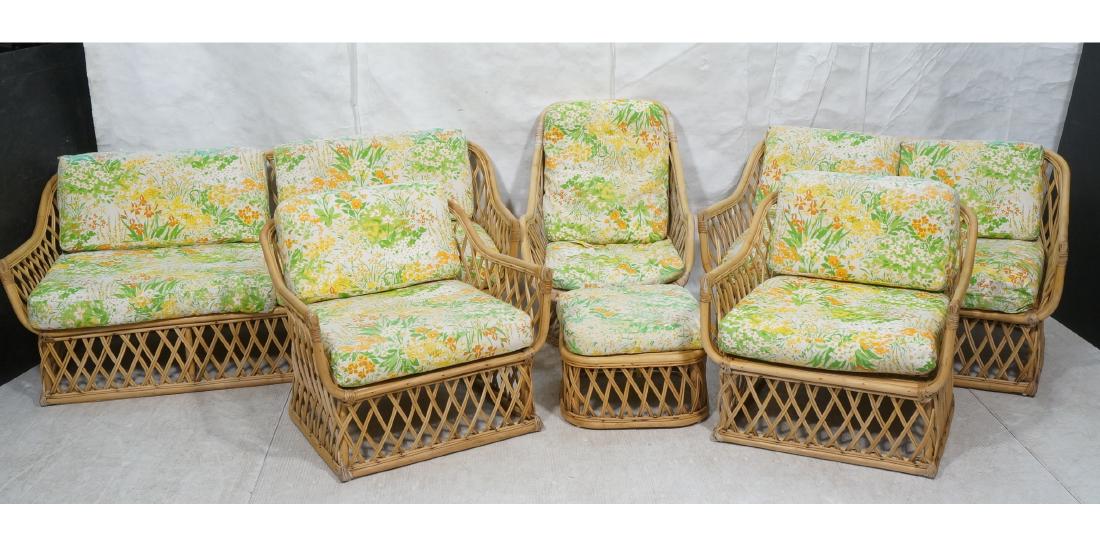6pc Outdoor Rattan Patio Furniture. Two Matching (1 of 20)