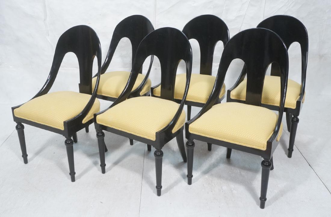6 KLISMOS Style Ebonized Dining Side Chairs. Curv (1 of 11)