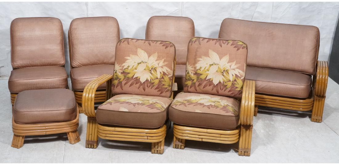 7pc PAUL Frankl style Rattan Living Room Seating. (1 of 19)