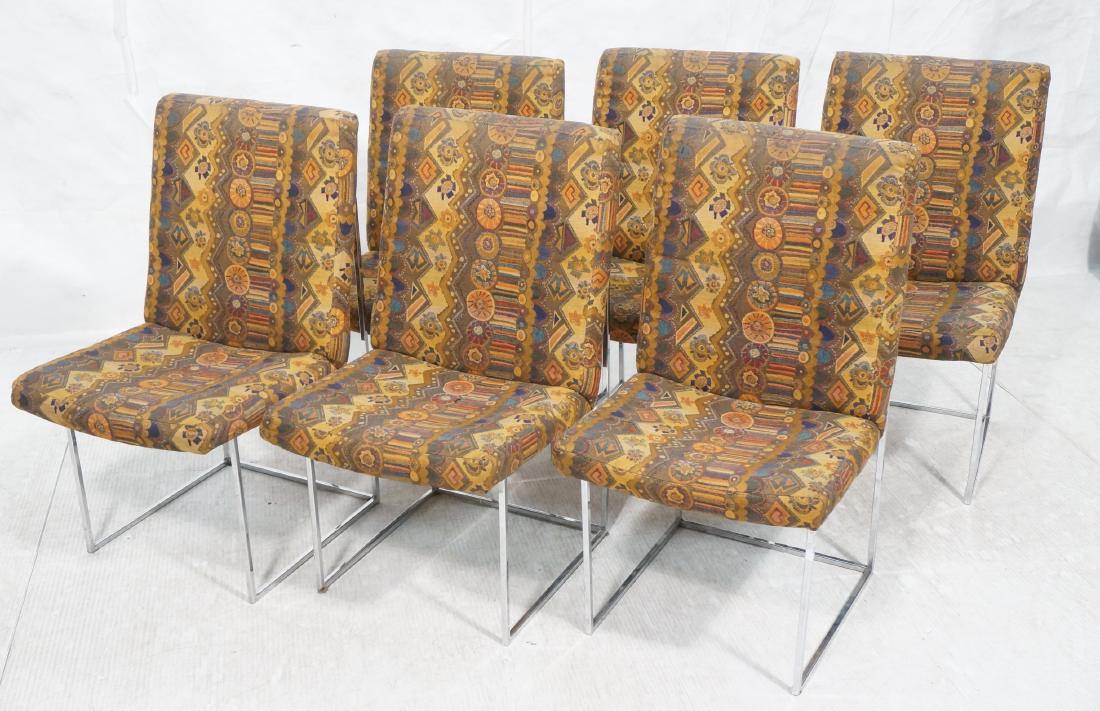 Set 6 MILO BAUGHMAN Square Chrome Tube Side Chair (1 of 12)