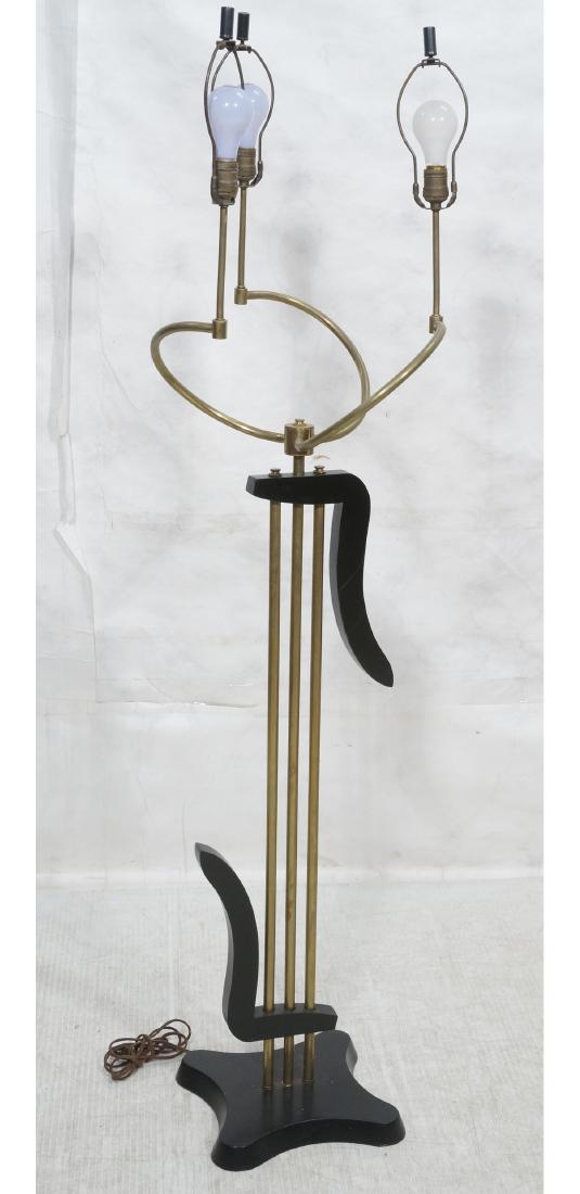 Modernized Ebonized Brass Floor Lamp. 3 brass hol (1 of 12)