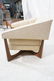 Modernist Open Cube Form Walnut Lounge Chair. Scu - 3